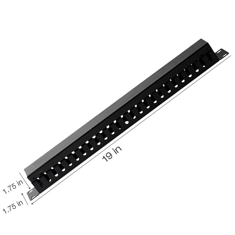 Lancher 19 Inch 1U Cable Management Horizontal Cable Rack Mount Manager with mounting Screws for Service Rack Cabinet 24 Slot Finger Duct with Cover - Image 5